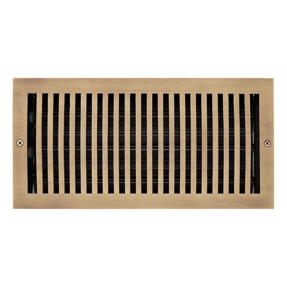 Modern Solid Brass Oversized Wall Register - Antique Brass - 6" X 14" (7" x 15-1/4" Overall), , large image number 0