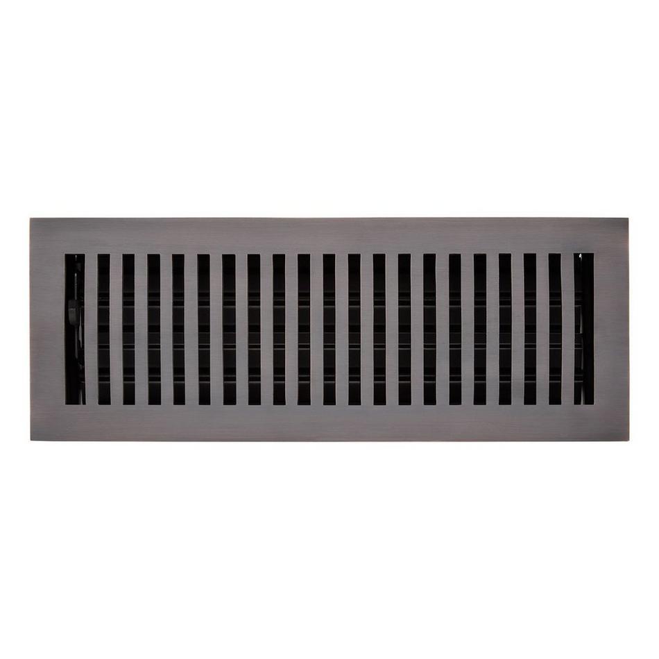 Modern Solid Brass Floor/Wall Register - Oil Rubbed Bronze - 4" X 10" (5-1/4" x 11-5/16" Overall), , large image number 0