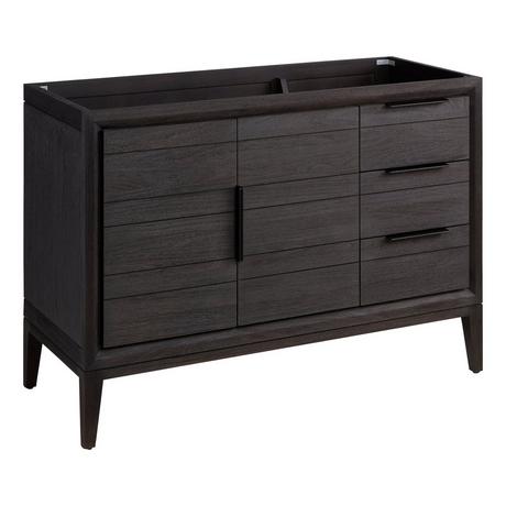 48" Aliso Teak Vanity for Undermount Sink - Charred Timber Black