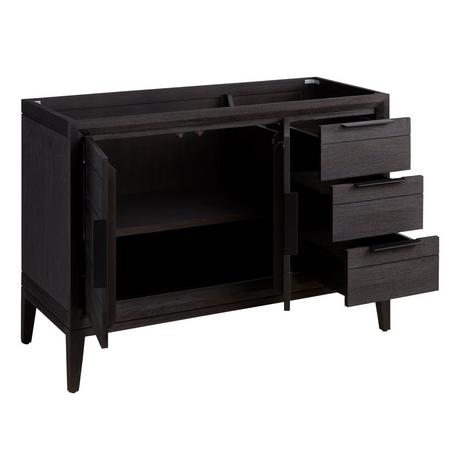 48" Aliso Teak Vanity for Undermount Sink - Charred Timber Black