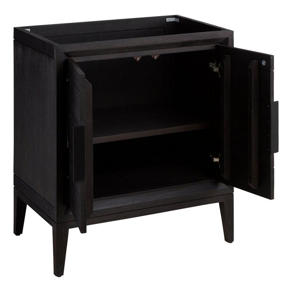 30" Aliso Teak Vanity for Rectangular Undermount Sink - Charred Timber Black, , large image number 4