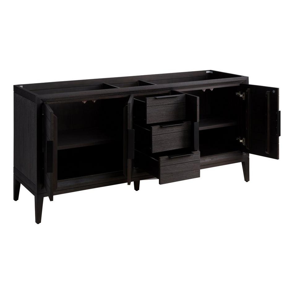 72" Aliso Teak Vanity for Undermount Sink - Charred Timber Black, , large image number 2