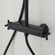 Hollybrook Thermostatic Exposed Pipe Shower with Hand Shower - Matte Black, , large image number 2