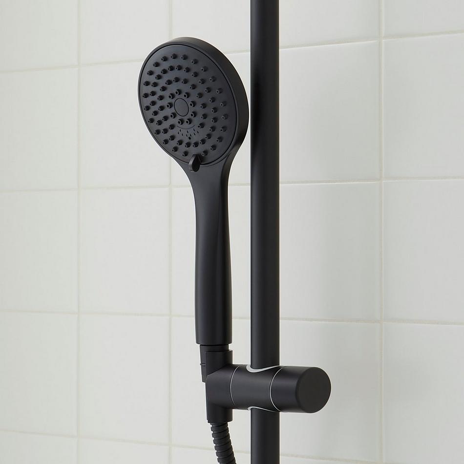 Hollybrook Thermostatic Exposed Pipe Shower with Hand Shower - Matte Black, , large image number 3