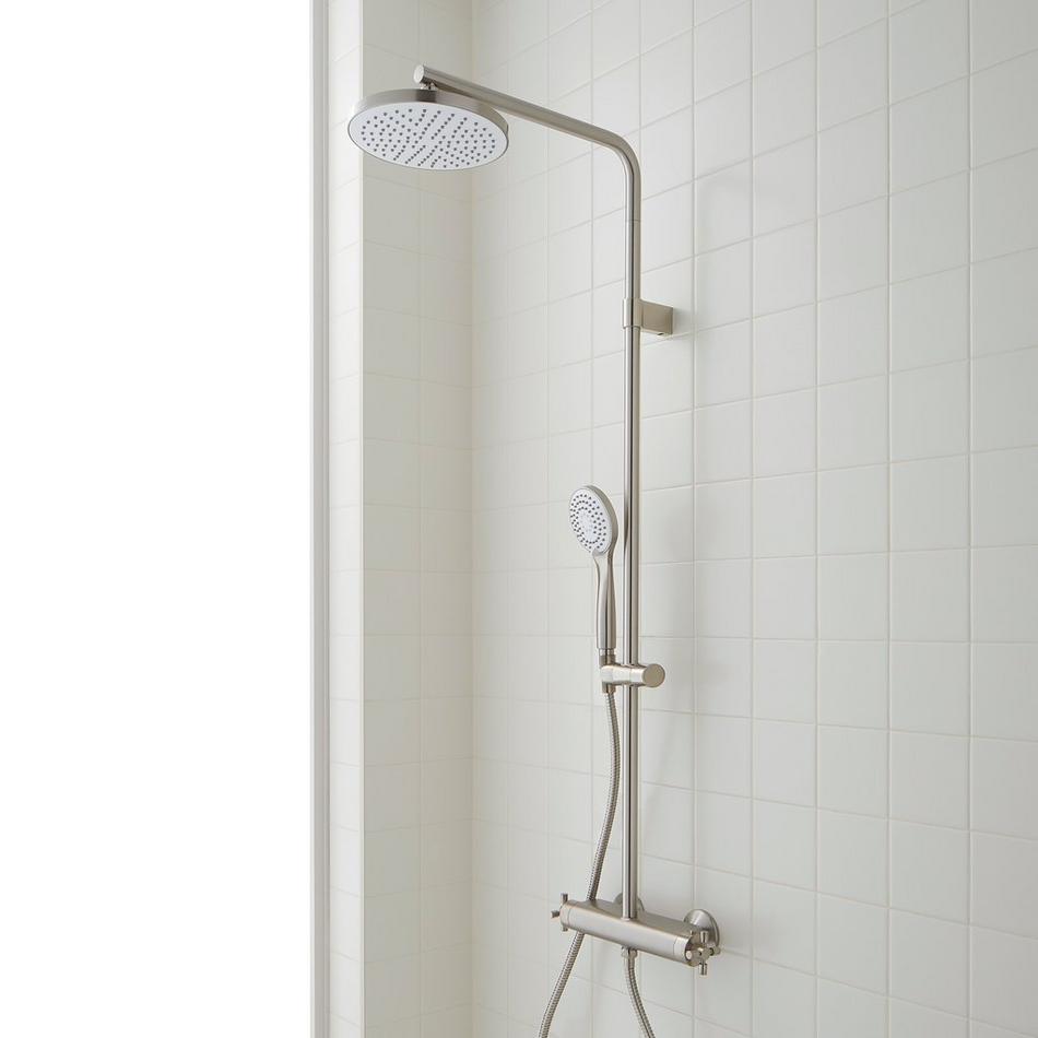 Hollybrook Thermostatic Exposed Pipe Shower with Hand Shower, , large image number 0