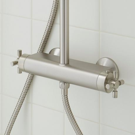 Hollybrook Thermostatic Exposed Pipe Shower with Hand Shower