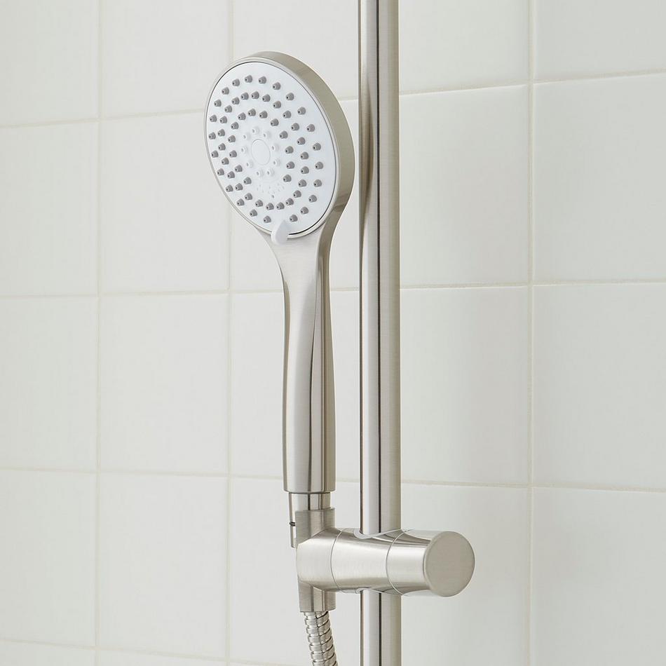 Hollybrook Thermostatic Exposed Pipe Shower with Hand Shower - Brushed Nickel, , large image number 3