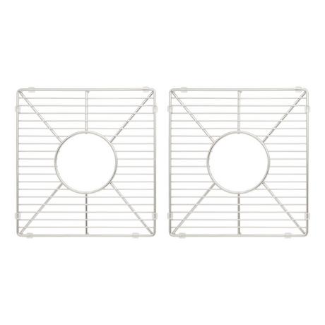 Sink Grid Set for 33" Grigham Double Bowl Fireclay Farmhouse Sink