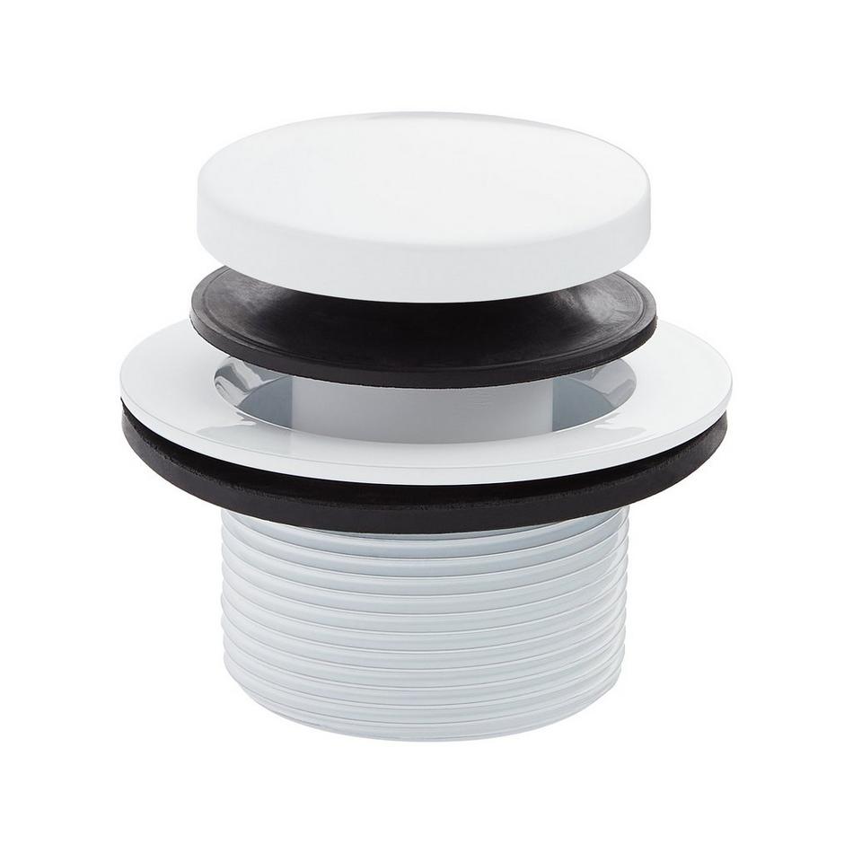 Toe Tap Tub Drain - White, , large image number 1
