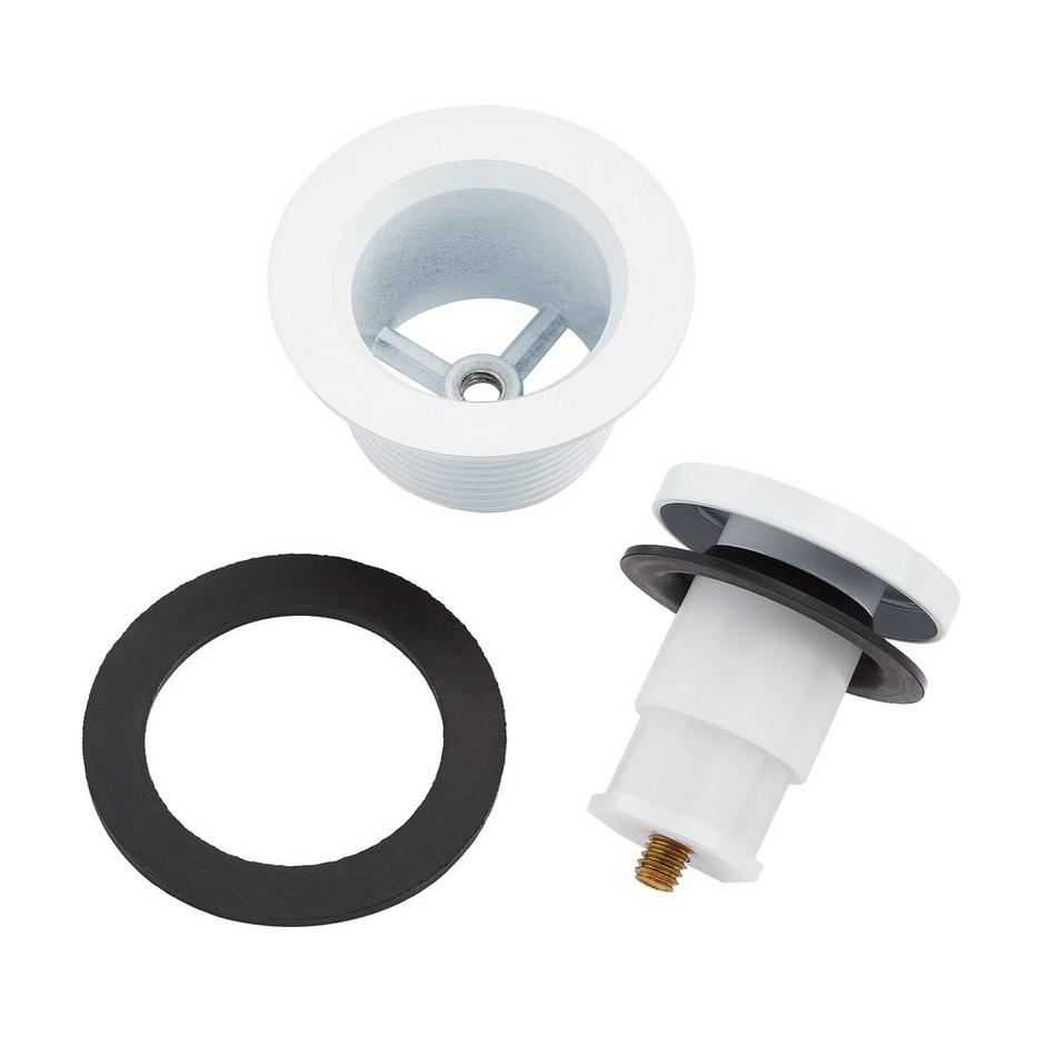 Toe Tap Tub Drain - White, , large image number 2
