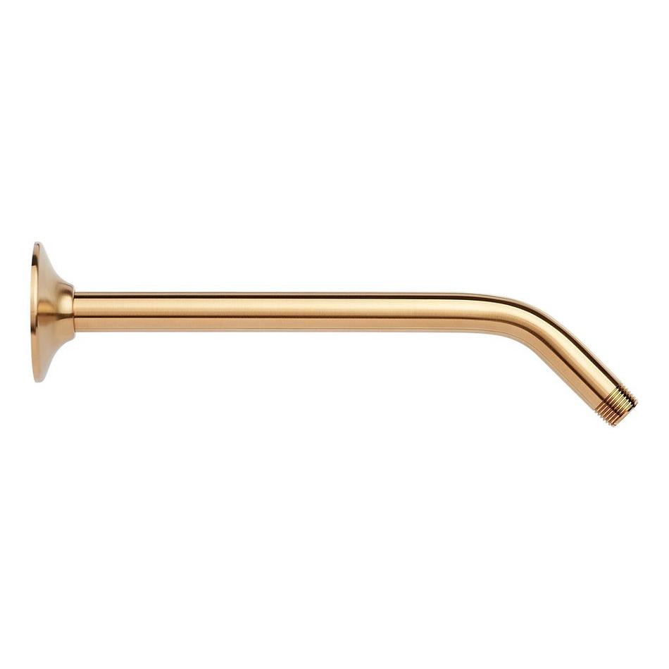 12" Standard Shower Arm with Flared Flange - Brushed Gold, , large image number 0