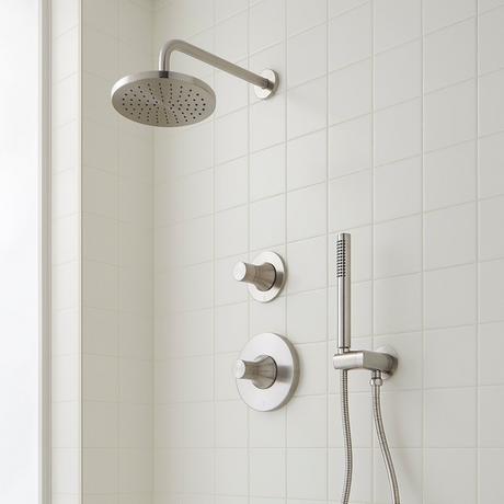 Lentz Pressure Balance Shower System with Hand Shower - Knob Handle