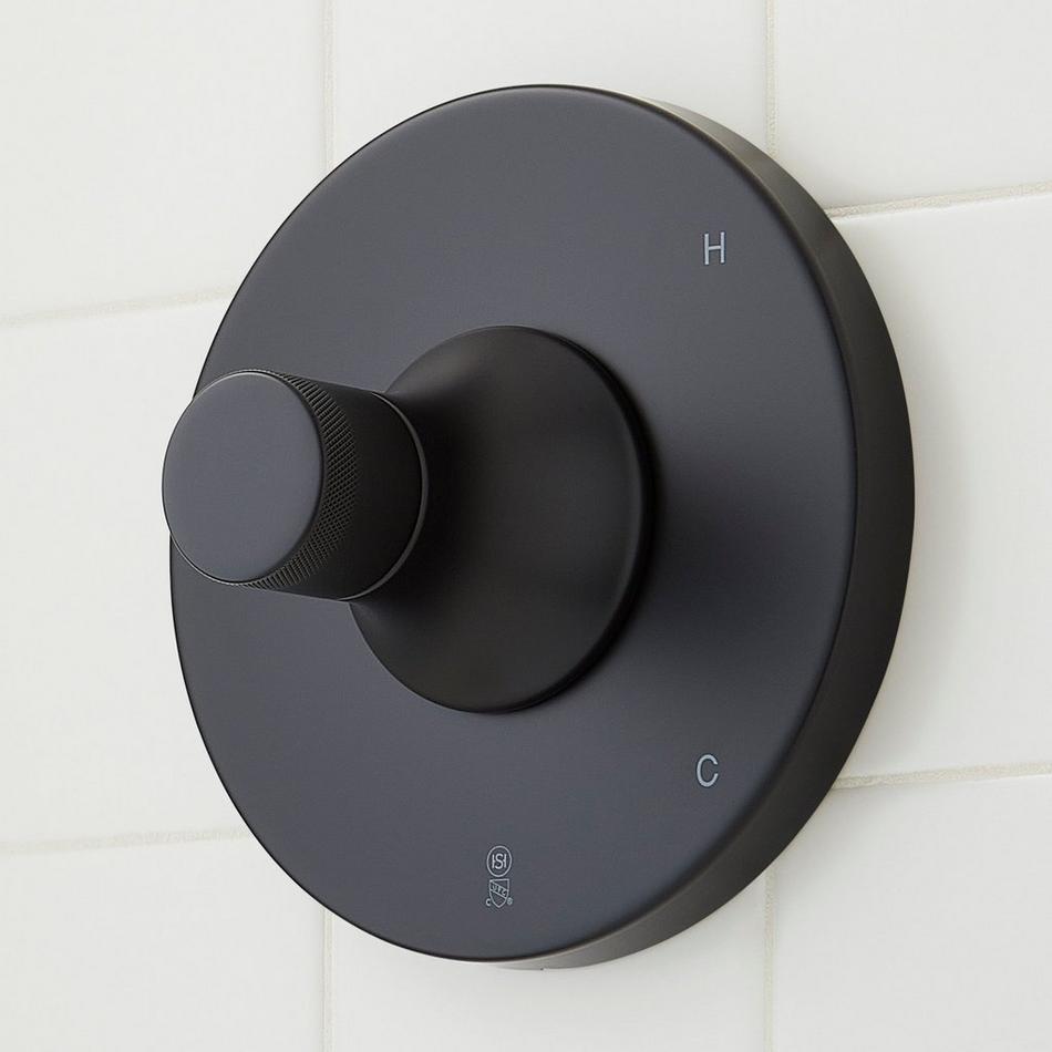 Lentz Pressure Balance Shower System with Hand Shower - Knob Handles - Matte Black, , large image number 3