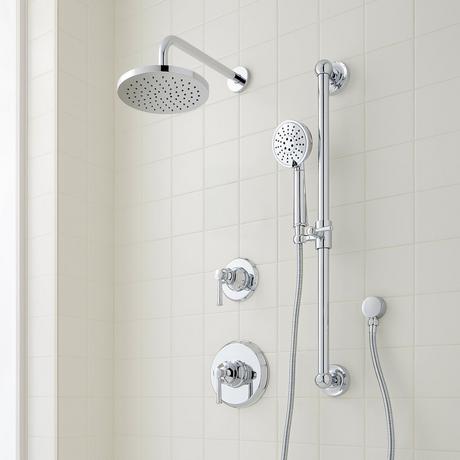 Beasley Pressure Balance Shower System with Slide Bar and Hand Shower