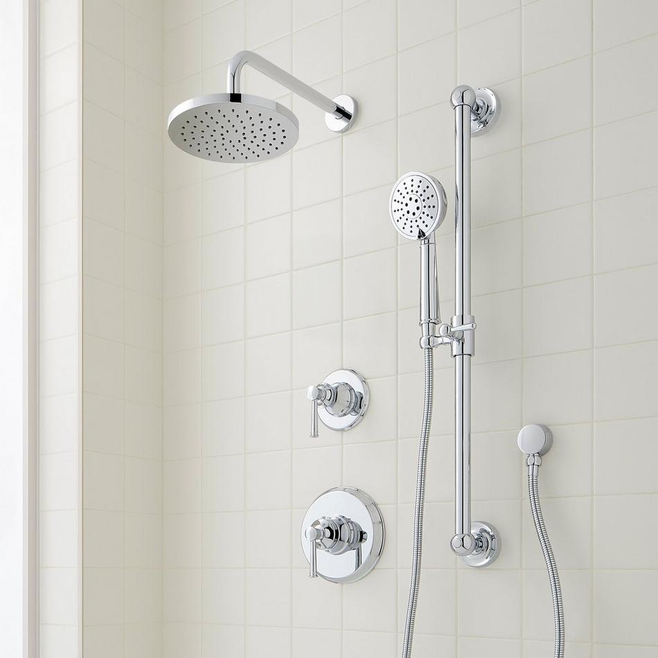 Beasley Pressure Balance Shower System with Slide Bar and Hand Shower, , large image number 1