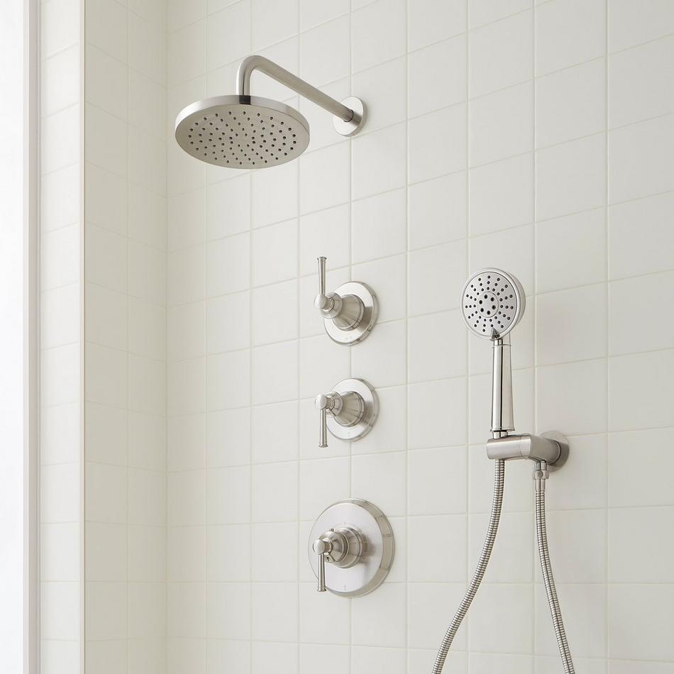 Beasley Thermostatic Shower System with Hand Shower, , large image number 0