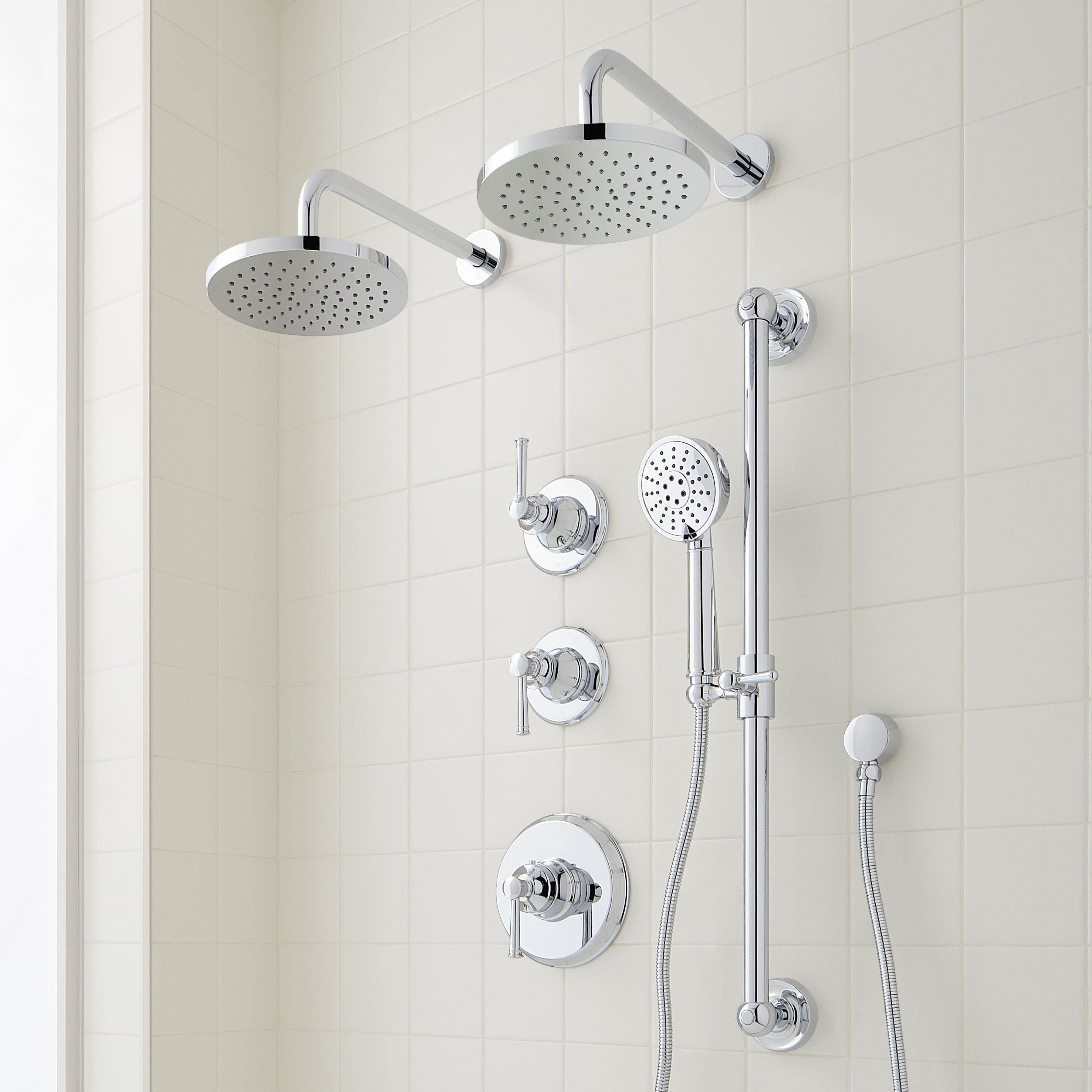 Hibiscus Thermostatic Shower System with Dual Showerheads