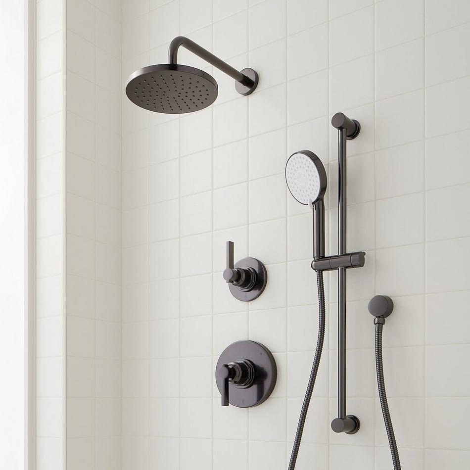 Greyfield Pressure Balance Shower System with Slide Bar and Hand Shower, , large image number 4