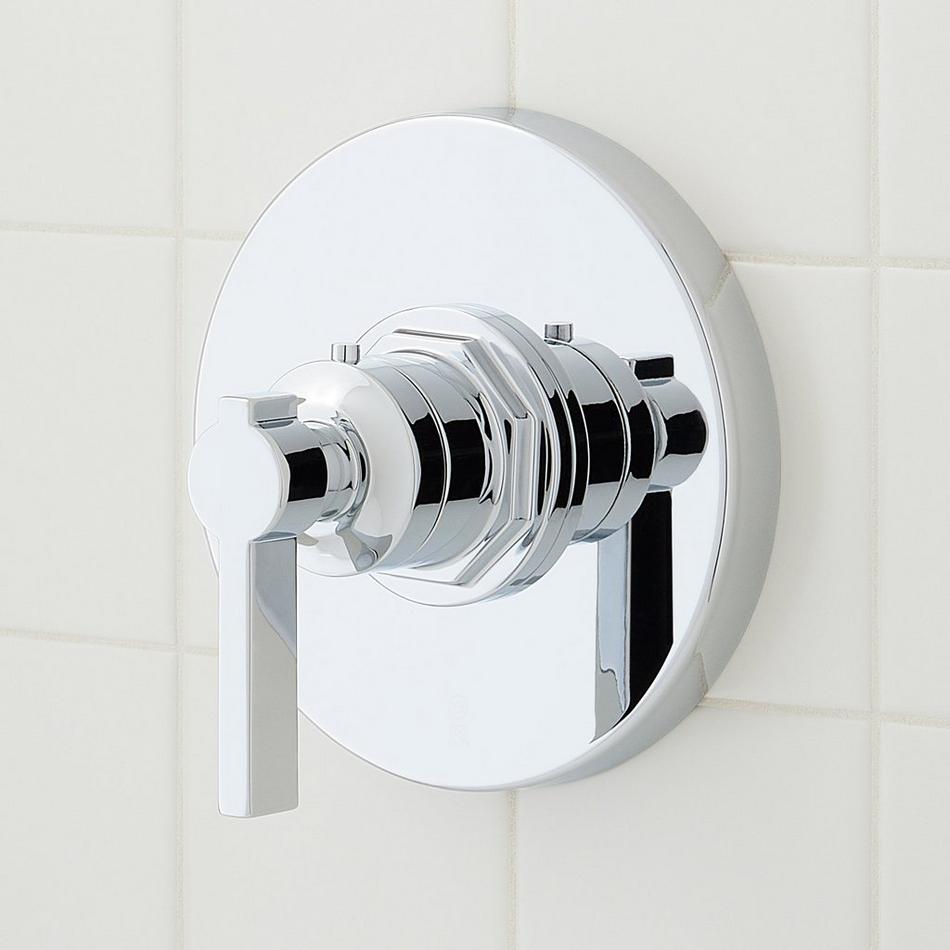 Greyfield Thermostatic Shower System with Slide Bar and Hand Shower - Chrome, , large image number 4