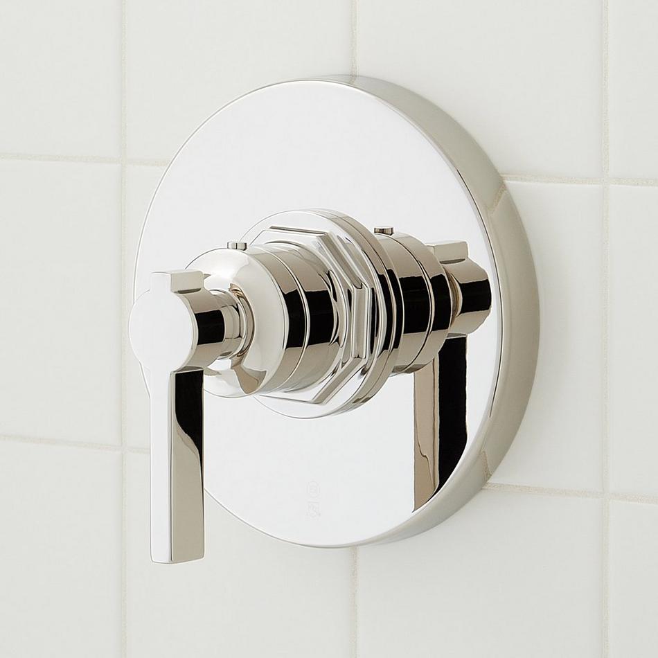 Greyfield Thermostatic Shower System with Dual Showerheads and Hand Shower - Polished Nickel, , large image number 4