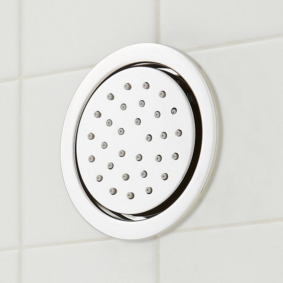 Greyfield Thermostatic Shower System with 3 Body Sprays, Slide Bar and Hand Shower - Polished Nickel, , large image number 6