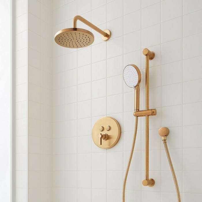 Lexia Pressure Balance Shower System in Gunmetal