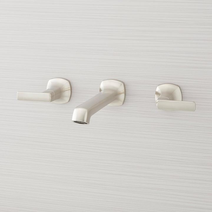 Sefina Wall-Mount Bathroom Faucet in Brushed Nickel