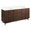72" Delavan Vanity  - Rectangle Undermount Sinks - Cold Brew - Arctic White Quartz - No Faucet Holes, , large image number 1