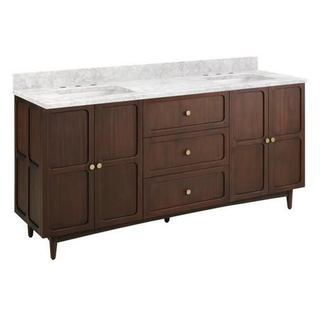 72" Delavan Vanity with Rectangular Undermount Sinks - Cold Brew