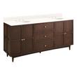 72" Delavan Vanity with Undermount Sinks - Cold Brew - Arctic White Quartz - Widespread, , large image number 0
