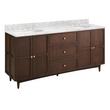 72" Delavan Vanity with Undermount Sinks - Cold Brew - Carrara Marble - Widespread, , large image number 1