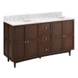 60" Delavan Vanity with Undermount Sinks - Cold Brew - Carrara Marble - Widespread, , large image number 1