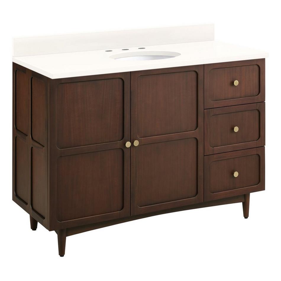 48" Delavan Vanity with Undermount Sink - Cold Brew - Arctic White Quartz - Widespread, , large image number 0