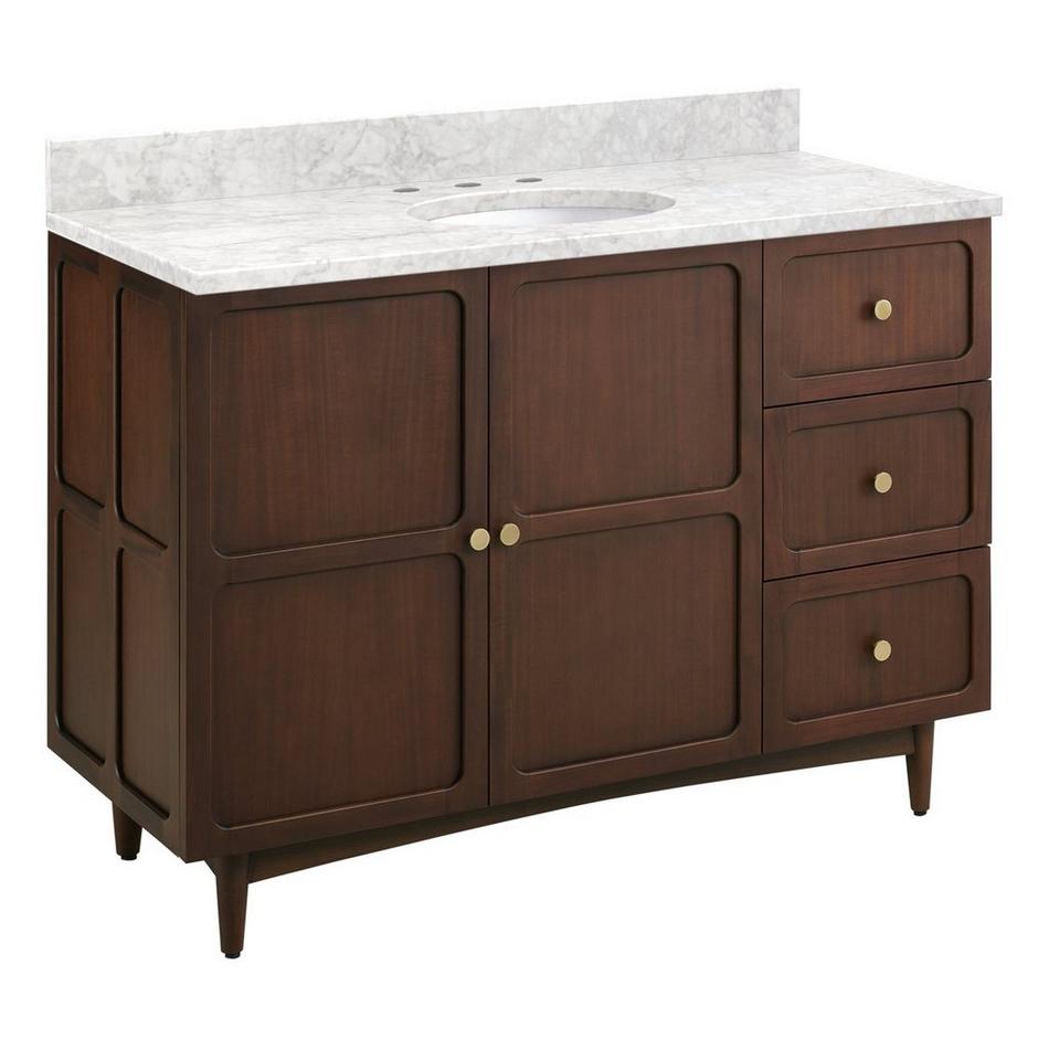 48" Delavan Vanity with Undermount Sink - Cold Brew - Carrara Marble - Widespread, , large image number 0