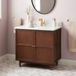 36" Delavan Vanity with Rectangular Undermount Sink - Cold Brew - Carrara Marble - Single Hole, , large image number 0