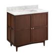 36" Delavan Vanity with Rectangular Undermount Sink - Cold Brew - Carrara Marble - Single Hole, , large image number 1