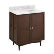30" Delavan Vanity with Rectangular Undermount Sink - Cold Brew - Carrara Marble - No Faucet Holes, , large image number 0