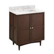 30" Delavan Vanity with Rectangular Undermount Sink - Cold Brew - Carrara Marble - Single Hole, , large image number 1