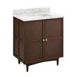 30" Delavan Vanity with Rectangular Undermount Sink - Cold Brew - Carrara Marble - Widespread, , large image number 1
