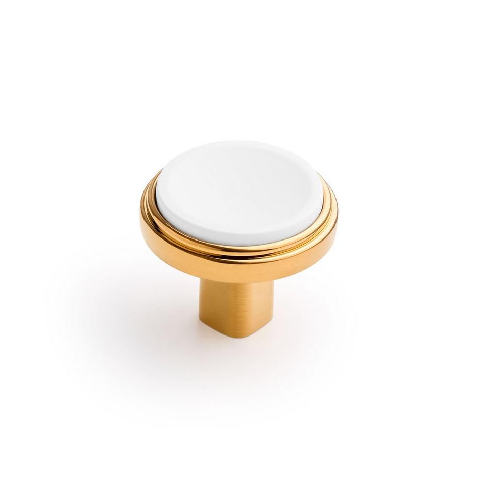 Anberlin Round Two Tone Cabinet Knob Matte White, , large image number 0