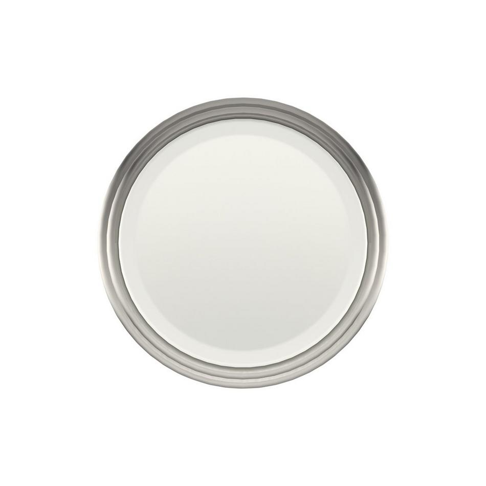 Anberlin Round Two Tone Cabinet Knob Matte White - Satin Nickel, , large image number 1
