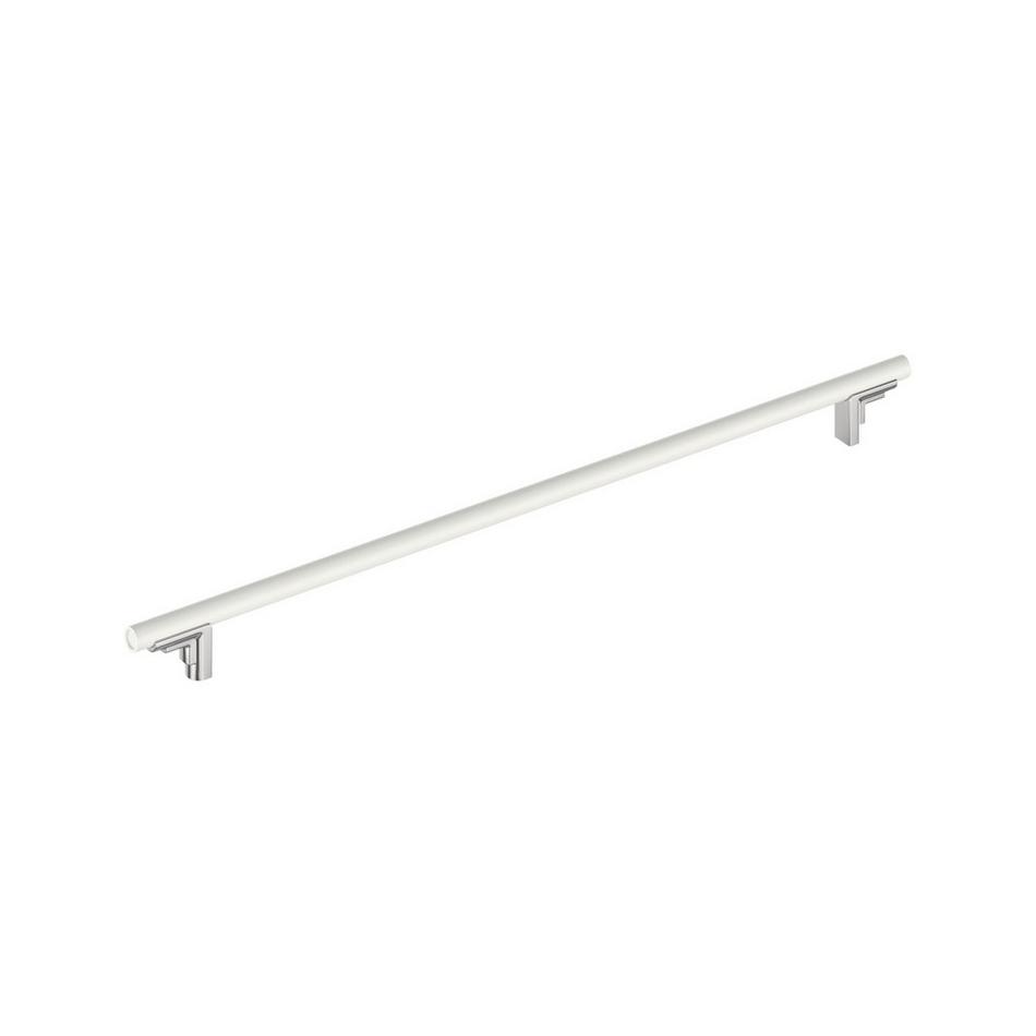 24" Anberlin Two Tone Appliance Pull Matte White - Polished Chrome, , large image number 0