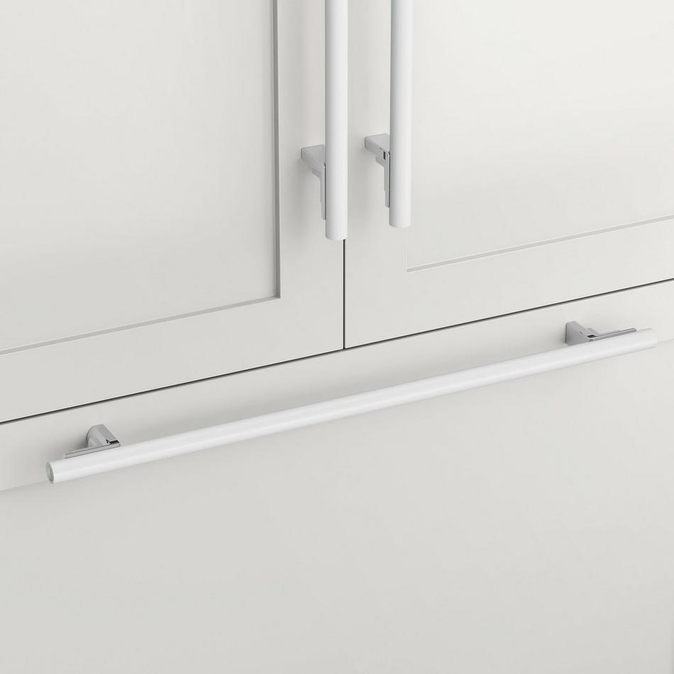24" Anberlin Two Tone Appliance Pull Matte White - Polished Chrome, , large image number 0