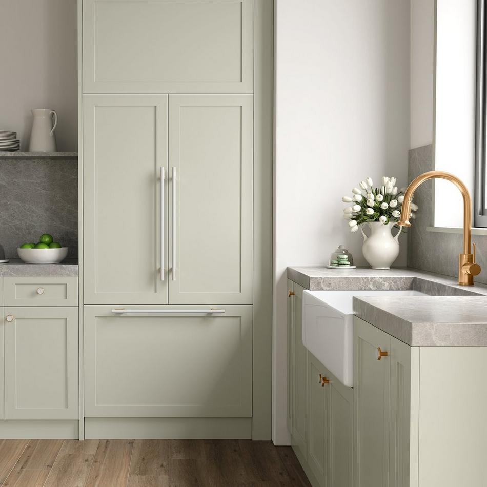 24" Anberlin Two Tone Appliance Pull Matte White - Brushed Gold, , large image number 1