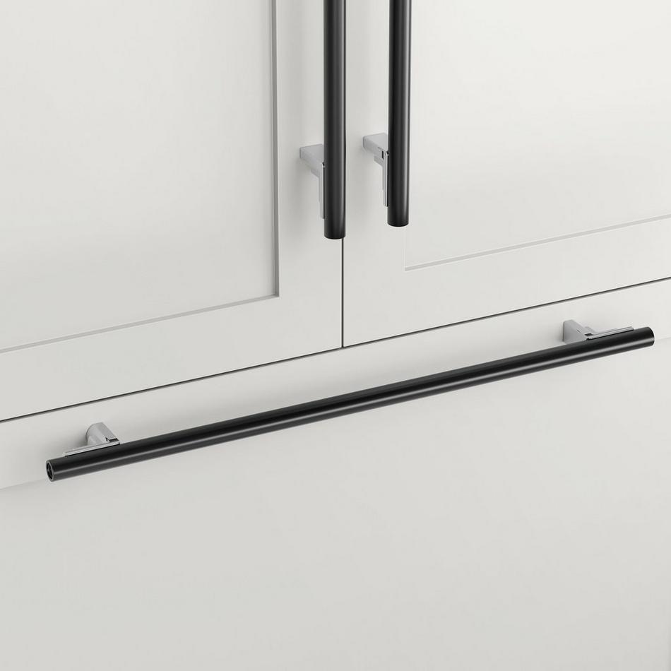 18" Anberlin Two Tone Appliance Pull Matte Black - Polished Chrome, , large image number 0