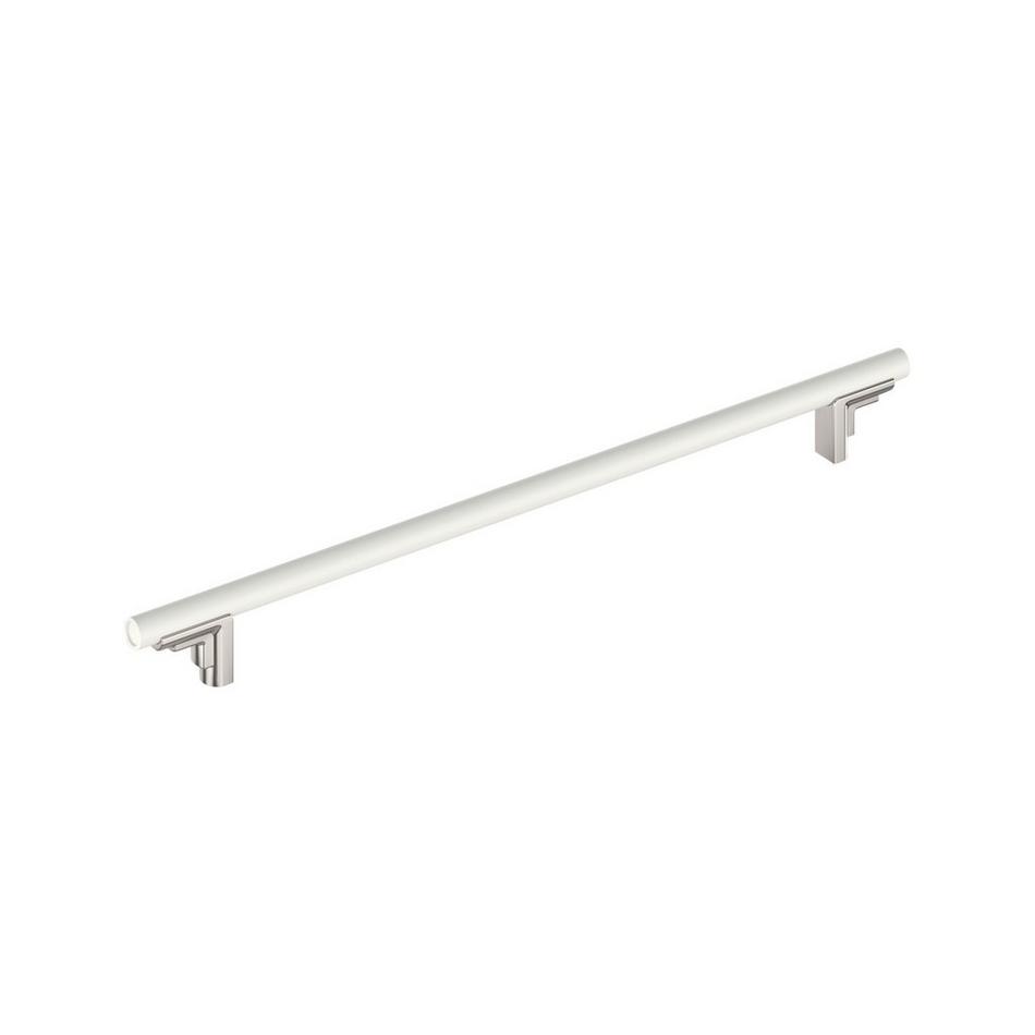 18" Anberlin Two Tone Appliance Pull Matte White - Polished Nickel, , large image number 0