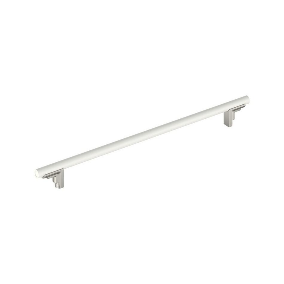 18" Anberlin Two Tone Appliance Pull Matte White - Satin Nickel, , large image number 0