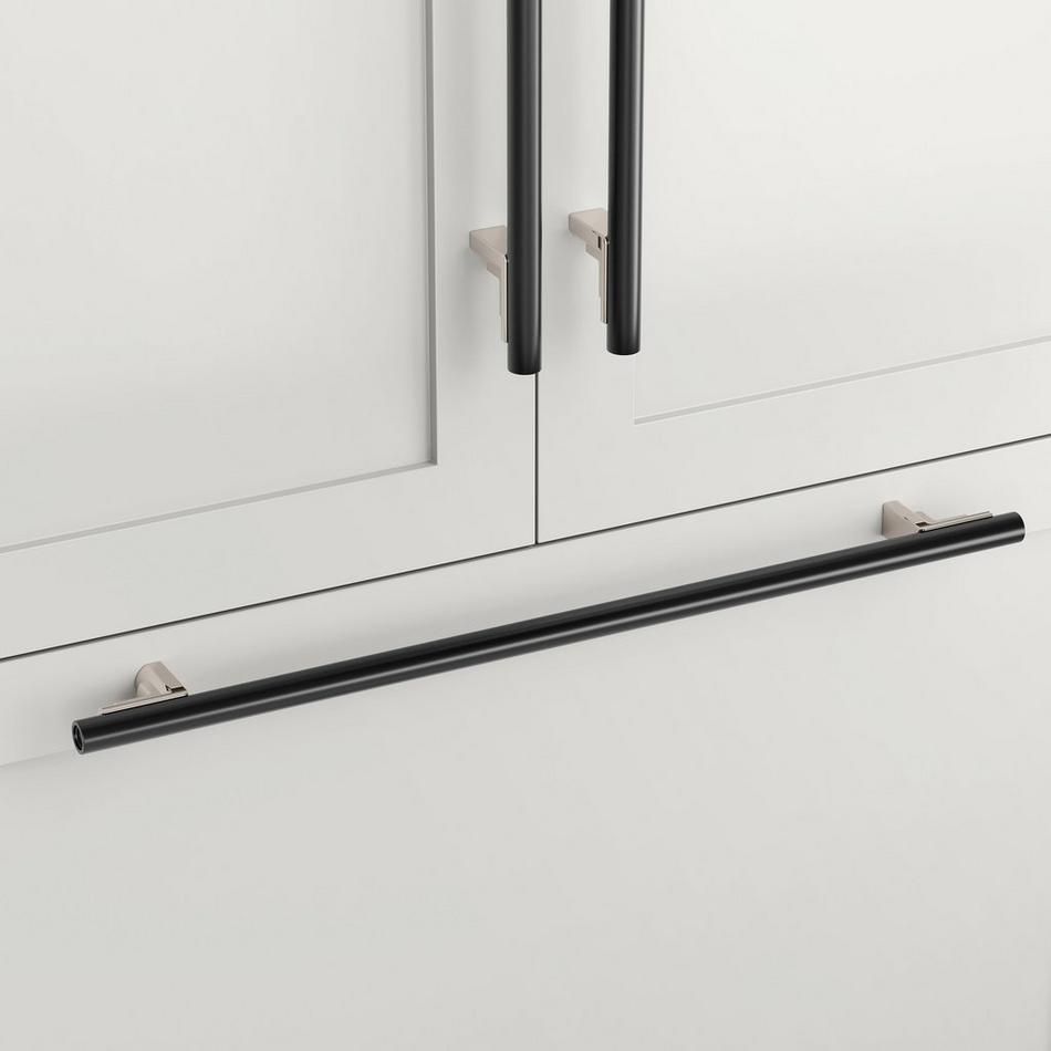 12" Anberlin Two Tone Appliance Pull Matte Black - Polished Nickel, , large image number 0