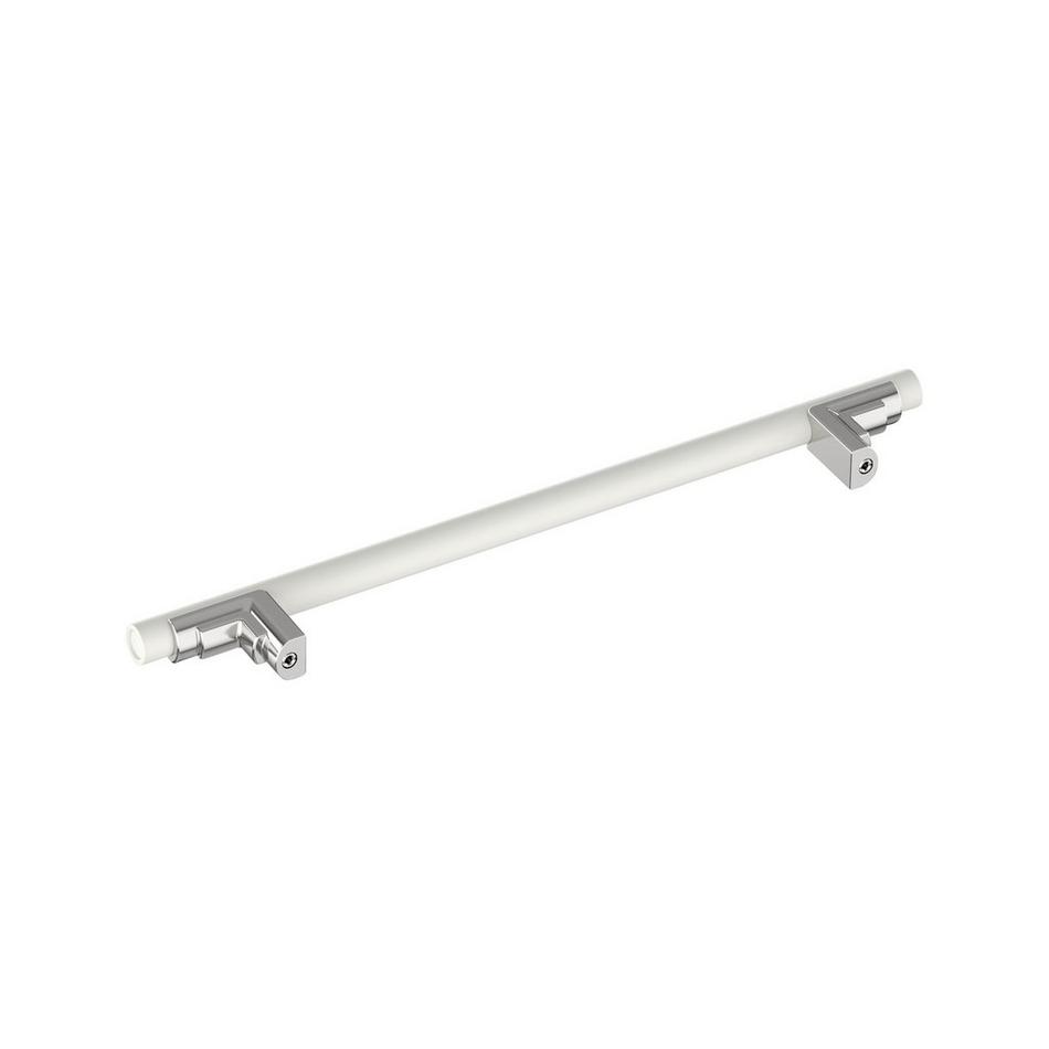 12" Anberlin Two Tone Appliance Pull Matte White - Polished Chrome, , large image number 2
