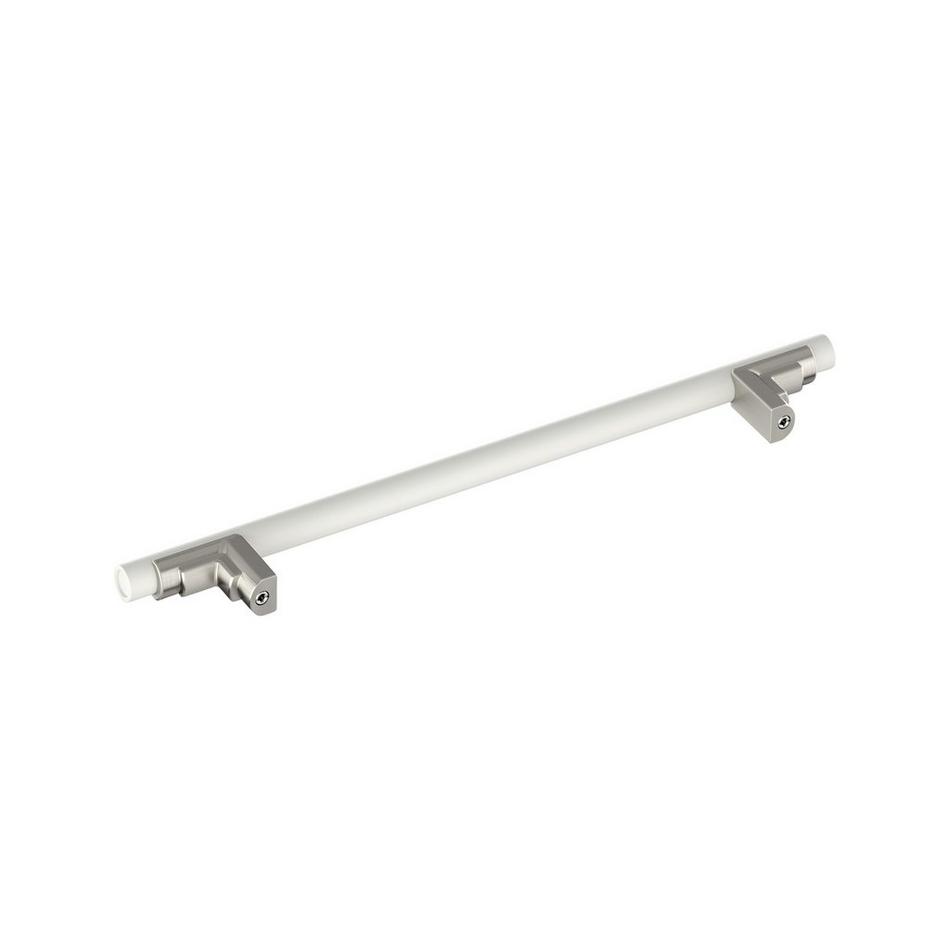 12" Anberlin Two Tone Appliance Pull Matte White - Satin Nickel, , large image number 2